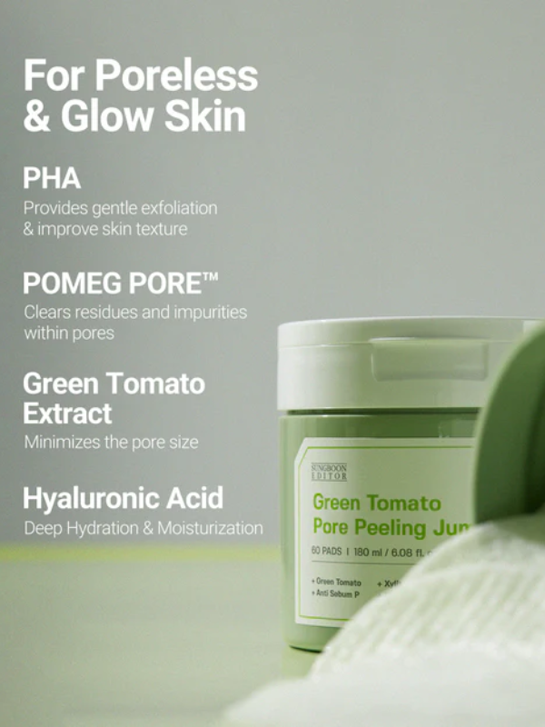 Sungboon Editor Green Tomato Pore Peeling Jumbo Pad 180ml / 60pads